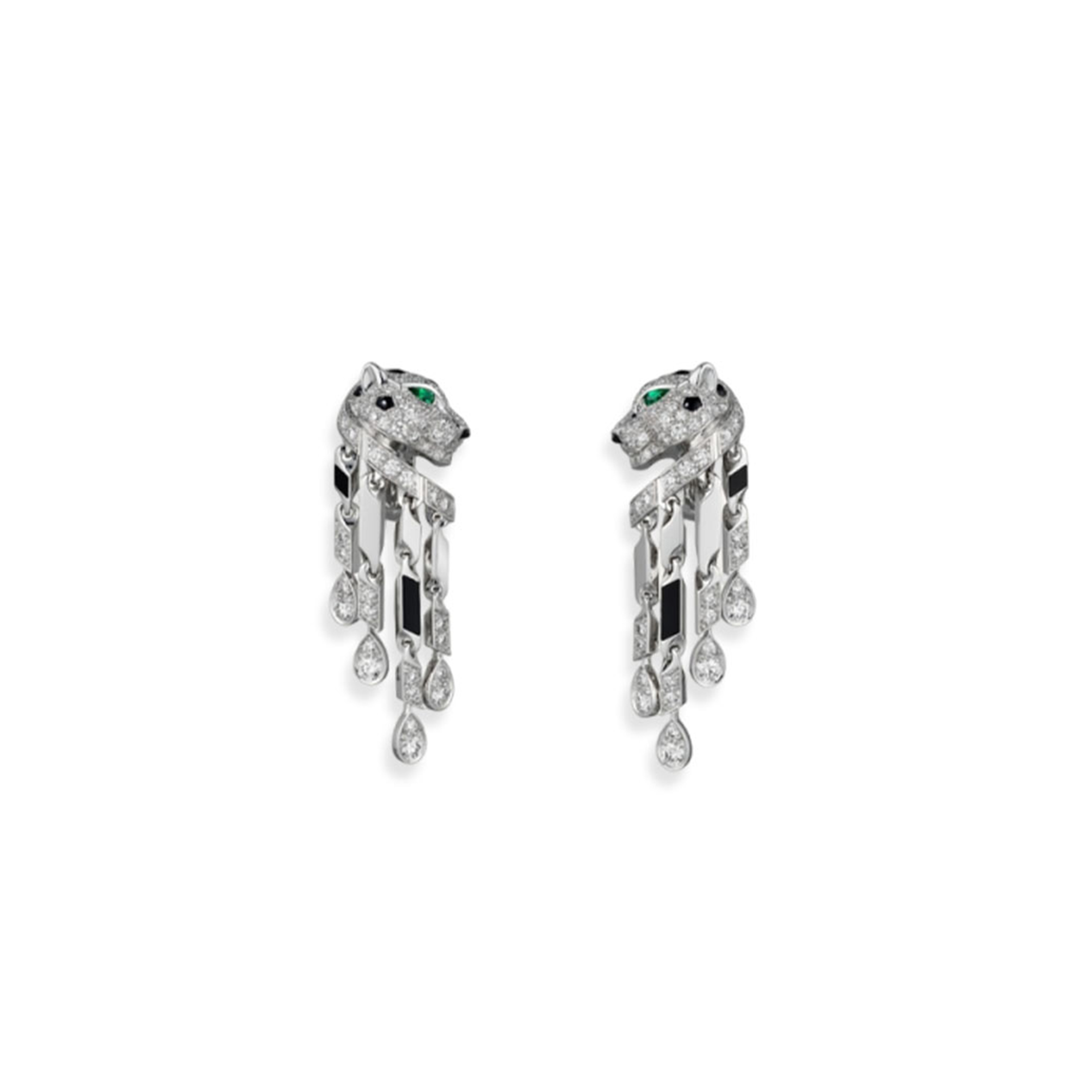 CARTIER PANTHÈRE DE EARRINGS SMALL MODEL PAVED REF. H8000780